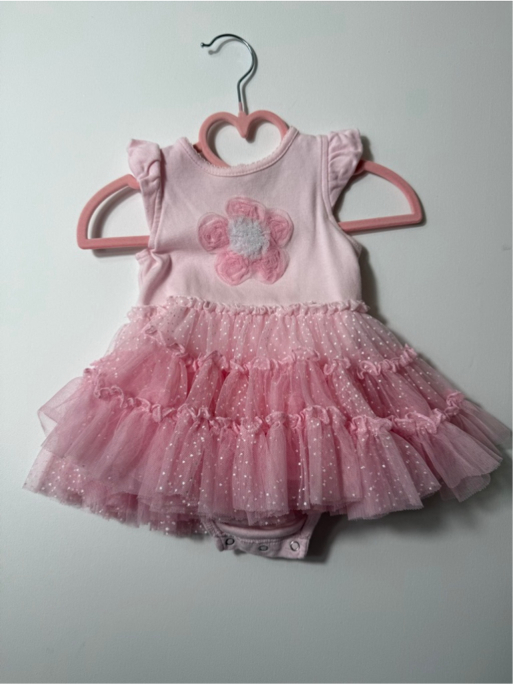Girls Mini Muffin Pink White Flower Casual Dress 6-9 Months